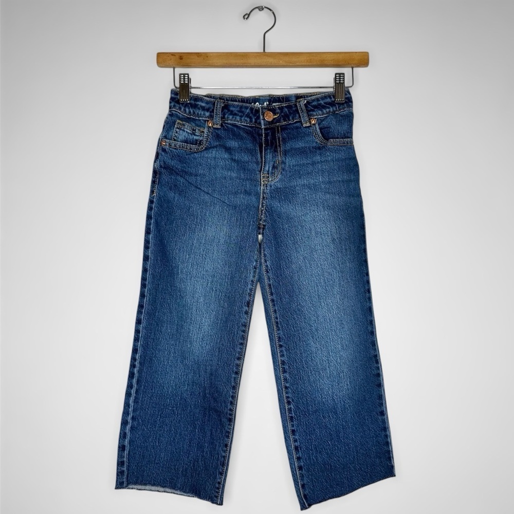 Cat & Jack Kids Blue Wide Leg Crop Stretch Jeans Size 8